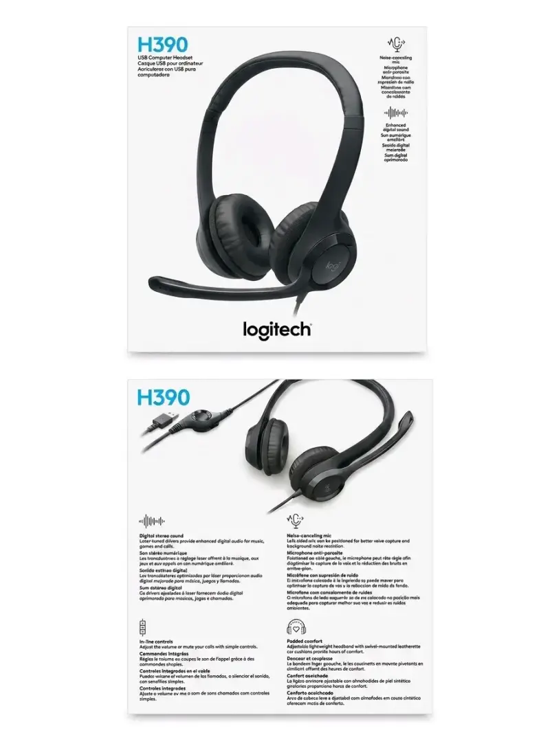 Auriculares USB Logitech H390 con micrófono