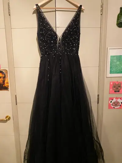 Vestido negro graduación Leeymon - miniatura 2