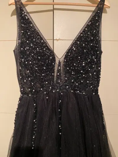 Vestido negro graduación Leeymon - miniatura 3