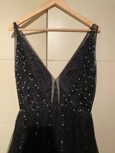 Vestido negro graduación Leeymon - miniatura 4