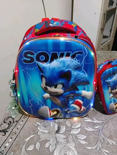 Mochila escolar Sonic con luces LED - miniatura 1