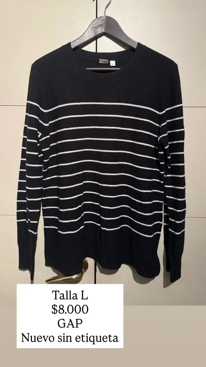 Chaleco a rayas negro GAP