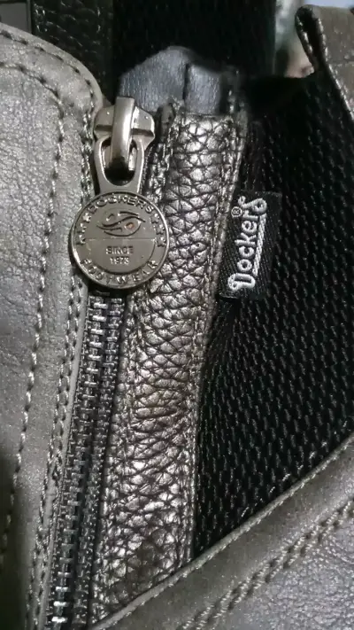 Botines de cuero gris Dockers con tacón - miniatura 3