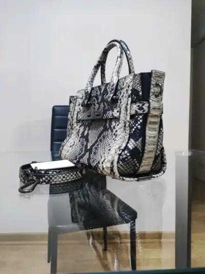 Bolso de cuero estampado serpiente Coach - miniatura 3
