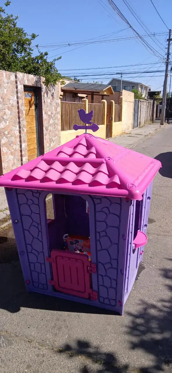Casa de Juego Infantil de Plástico Rosa y Morado