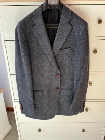 Blazer de lana gris Saville Row para hombre - miniatura 1