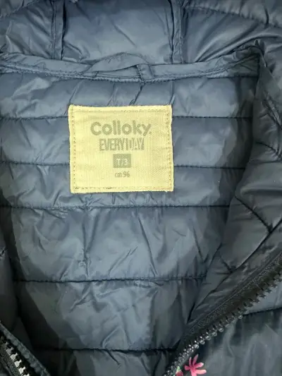Chaqueta acolchada para niña Colloky azul con flores - miniatura 2