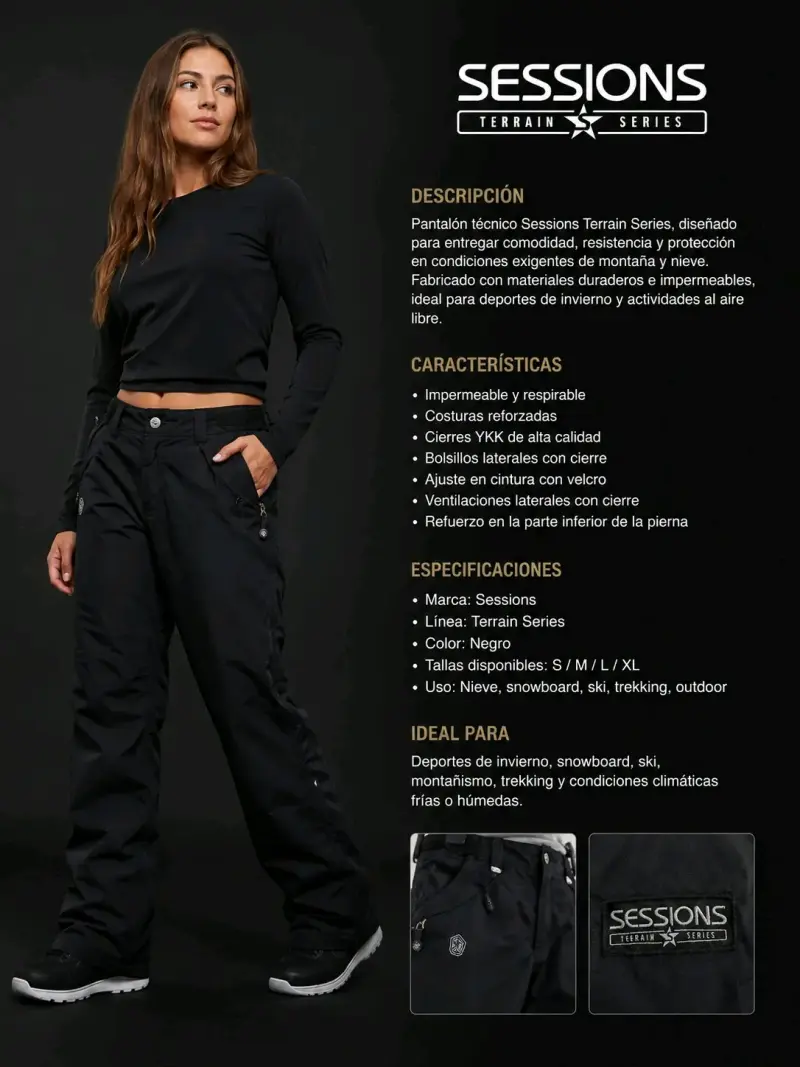 Pantalón de nieve Sessions Terrain Series impermeable - 4