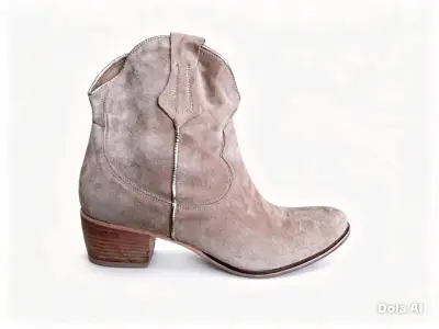Botines cuero reno beige con cierre lateral - miniatura 2