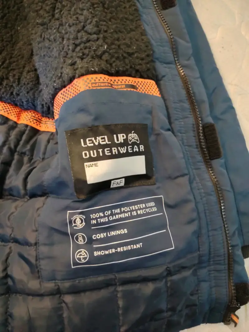 Parka azul con capucha de piel sintética - 2