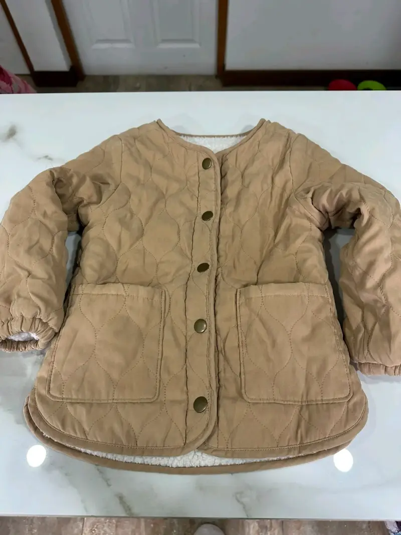 Chaqueta acolchada beige para niña - 1