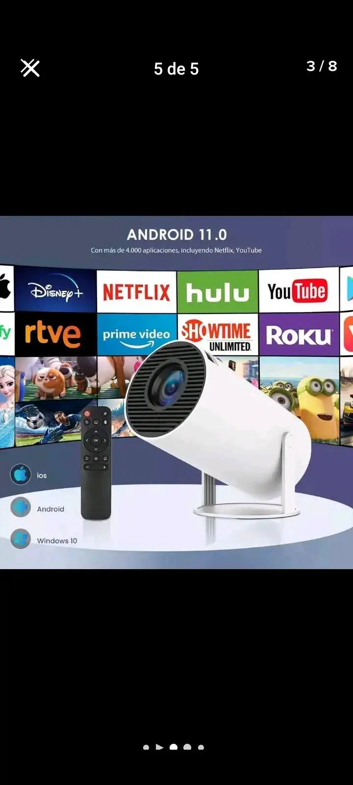 Proyector Android 11.0 con Control Remoto