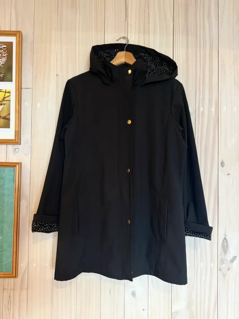Chaqueta negra con capucha Lorenzo di Pontti - 1