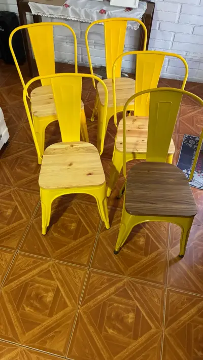 Juego de 6 sillas tolix con asiento - miniatura 2