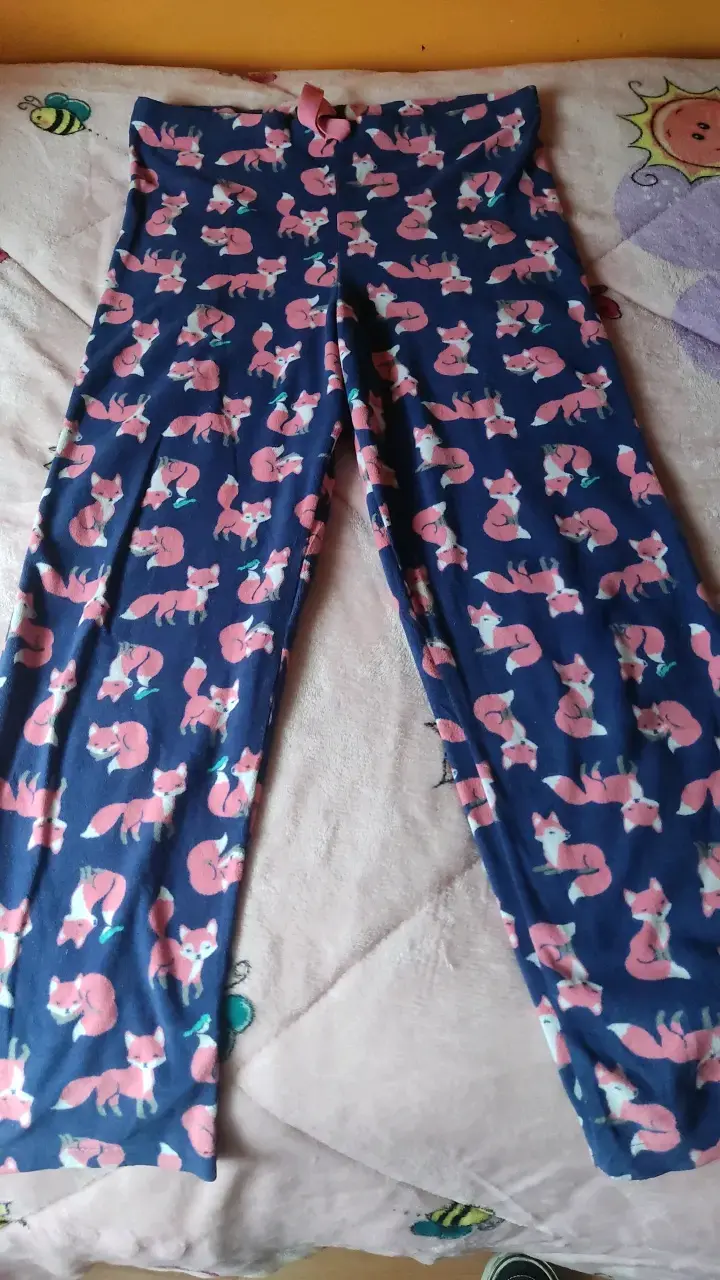 Pantalones pijama azul con estampado de zorros - 1