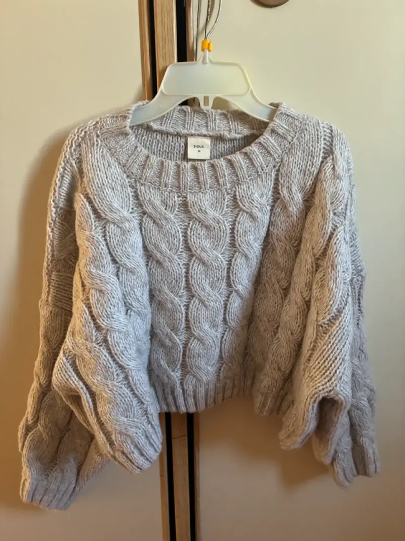 Suéter tejido gris claro Sioux talla M - 1