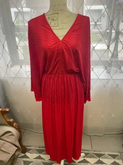 Vestido largo rojo Zara - miniatura 1