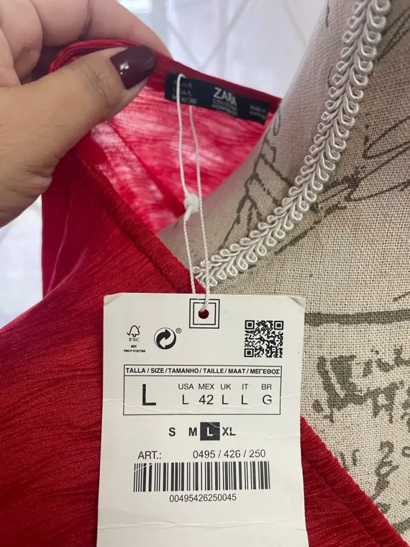 Vestido largo rojo Zara - 2