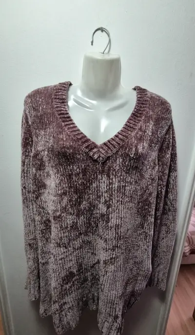 Suéter de chenilla morado Orvis para mujer - miniatura 1