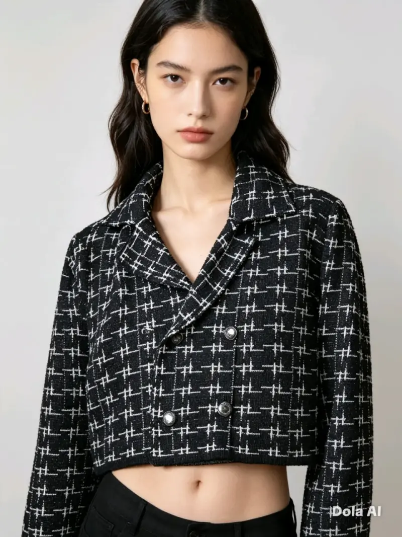 Chaqueta corta de tweed para mujer