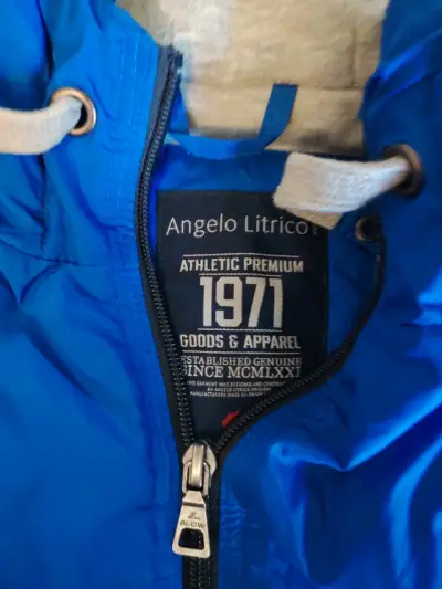 Chaqueta azul con capucha Angelo Litrico - miniatura 4