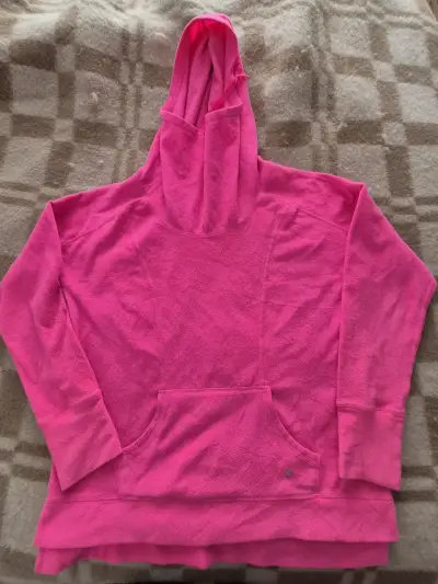Polerón de polar rosado con capucha para mujer - miniatura 1