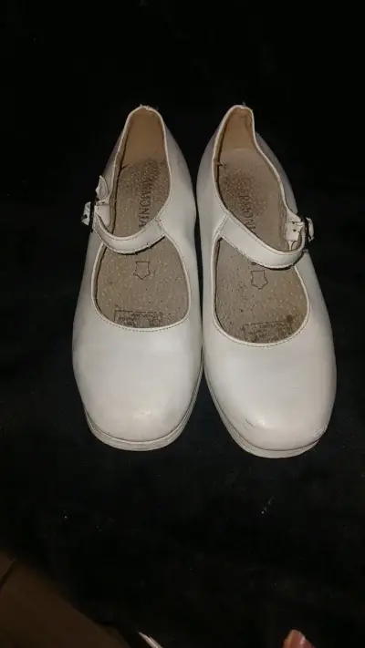 Zapatos de baile flamenco blancos para niña - miniatura 1