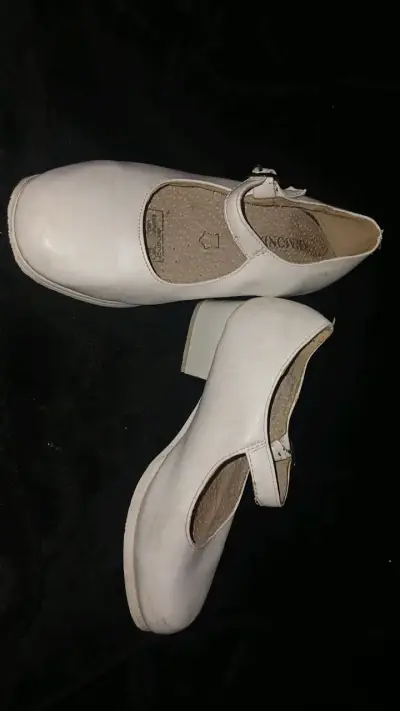 Zapatos de baile flamenco blancos para niña - miniatura 2