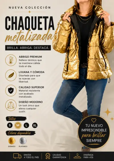 Chaqueta metalizada dorada - miniatura 1