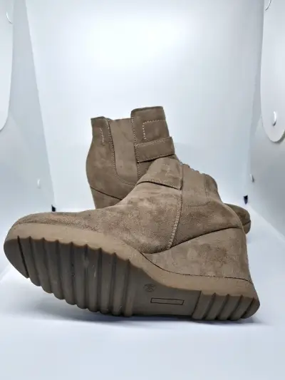 Botines de gamuza con plataforma color marrón - miniatura 3