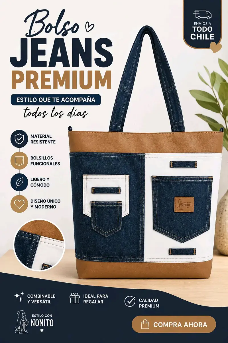 Bolso de Jeans Premium con Bolsillos