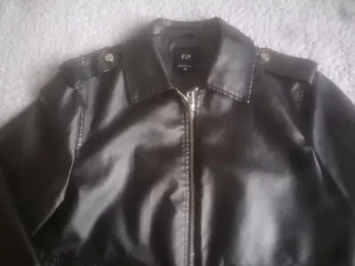 Chaqueta de Ecocuero negra para mujer  FSP - miniatura 2