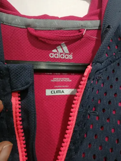 Chaqueta deportiva Adidas ClimaLite azul y rosa - miniatura 3