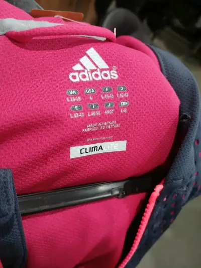 Chaqueta deportiva Adidas ClimaLite azul y rosa - miniatura 4