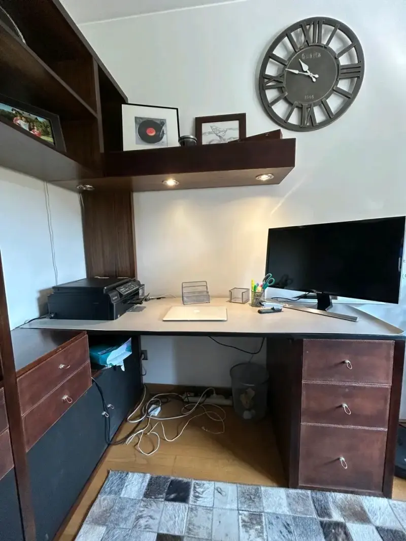 Escritorio de Oficina con Estantería de Madera - 2