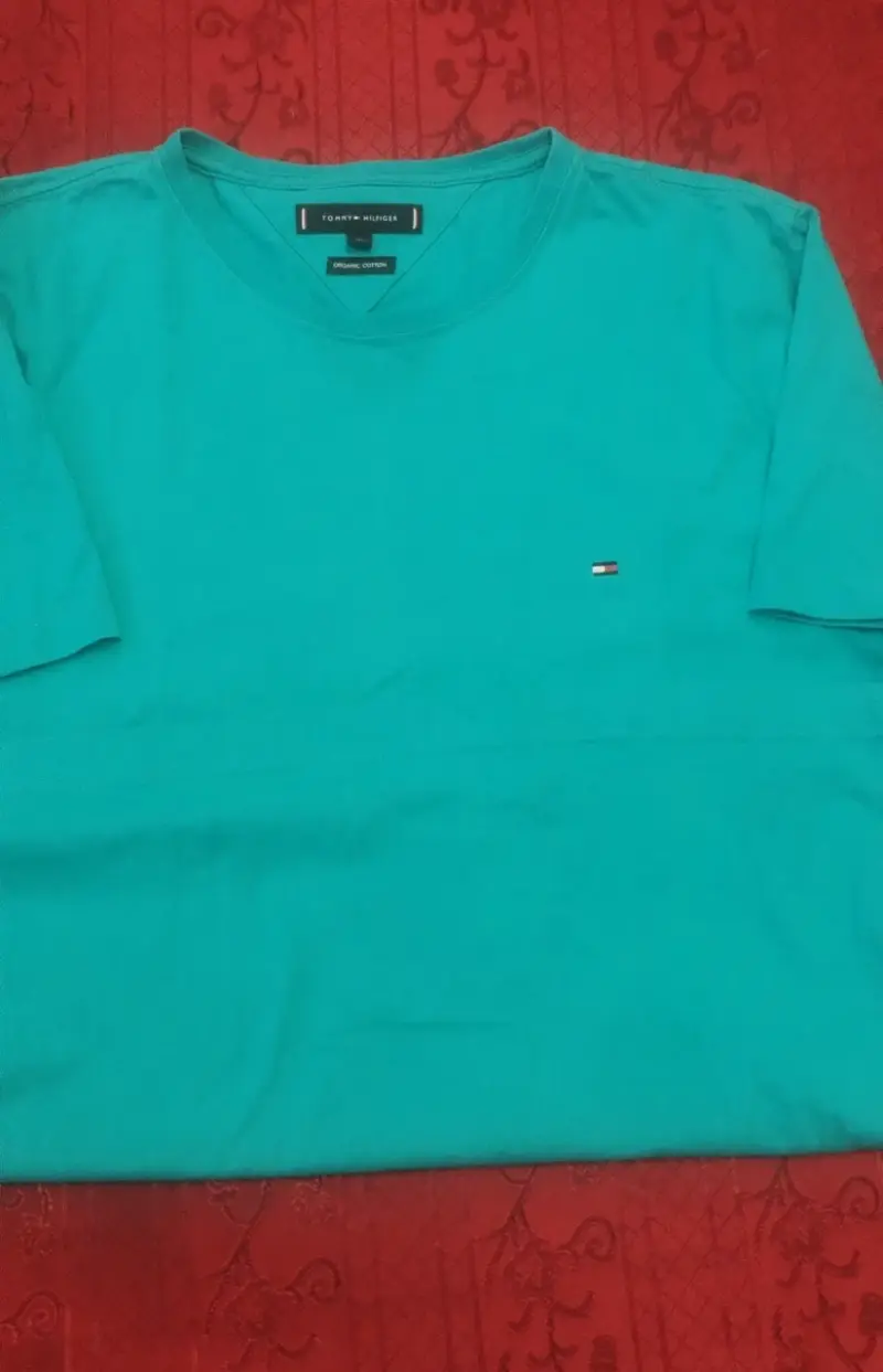Polera Tommy Hilfiger verde algodón orgánico - 1