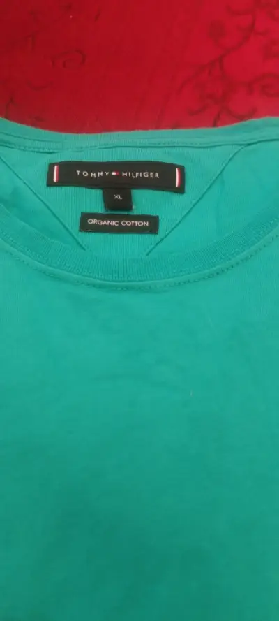 Polera Tommy Hilfiger verde algodón orgánico - miniatura 3