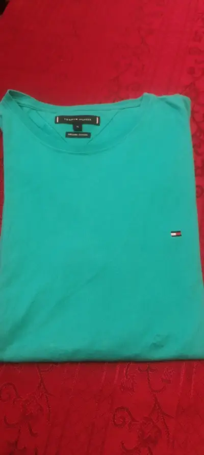 Polera Tommy Hilfiger verde algodón orgánico - miniatura 4