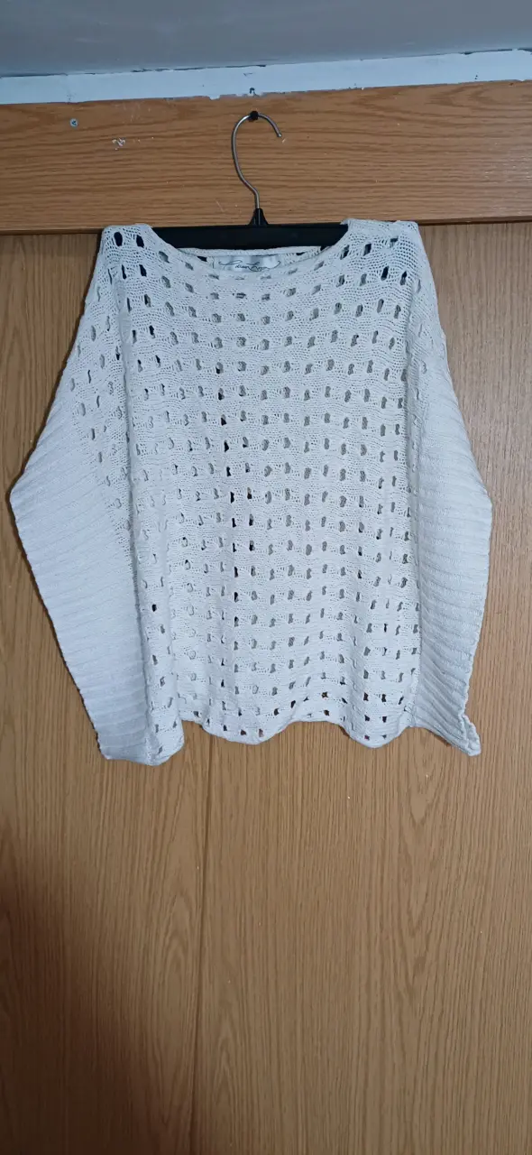 Suéter tejido blanco de mujer - 1