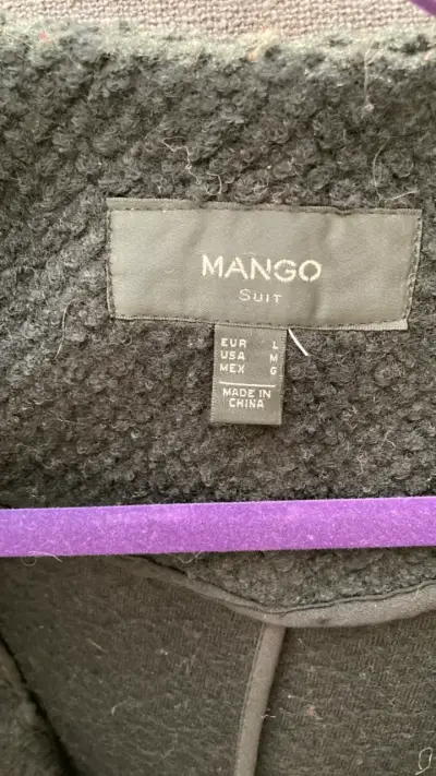 Abrigo de lana negro Mango para mujer - miniatura 2