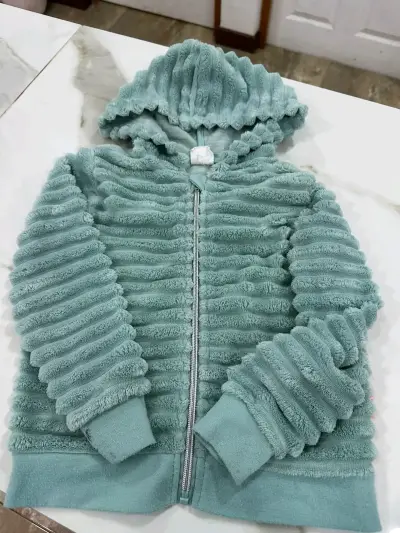 Chaqueta de felpa verde para niña Ficcus - miniatura 1