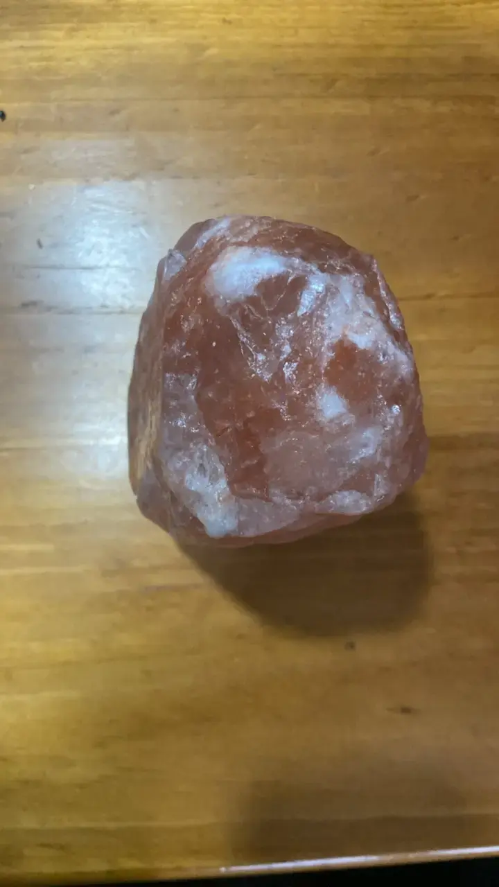 Lámpara de sal del Himalaya con base de madera - 3