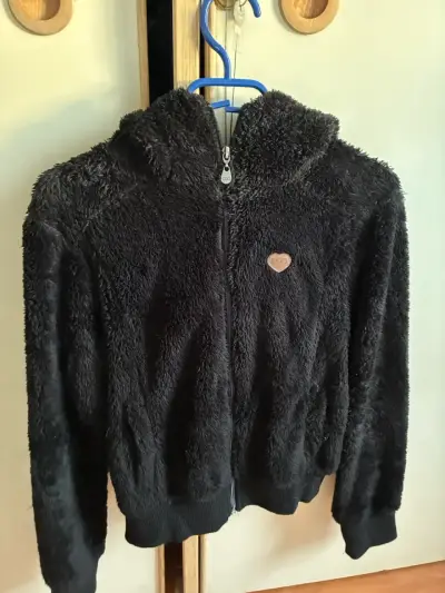 Chaqueta de felpa negra con capucha DOO Australia - miniatura 1