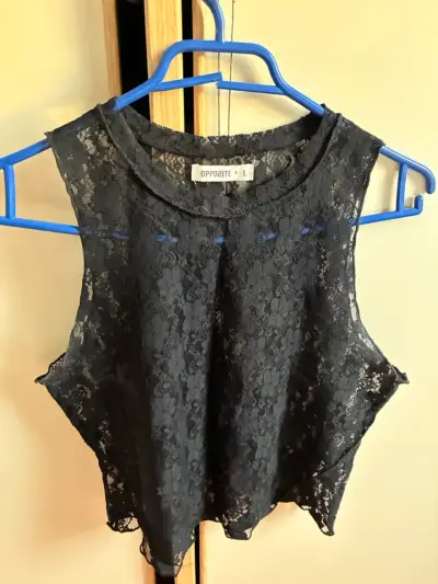 Blusa de encaje negra Opposite talla L - miniatura 1