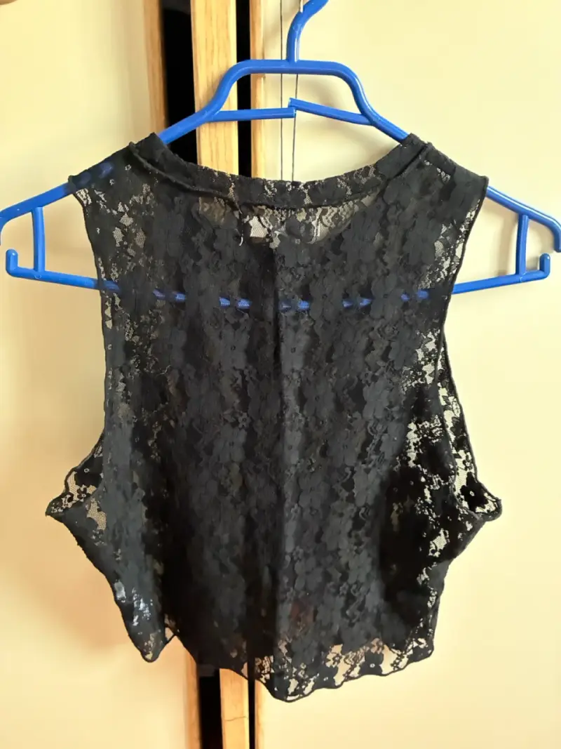 Blusa de encaje negra Opposite talla L - 3