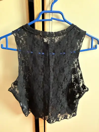 Blusa de encaje negra Opposite talla L - miniatura 3