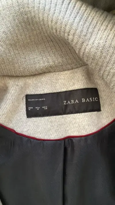 Abrigo gris con capucha Zara Basic - miniatura 3