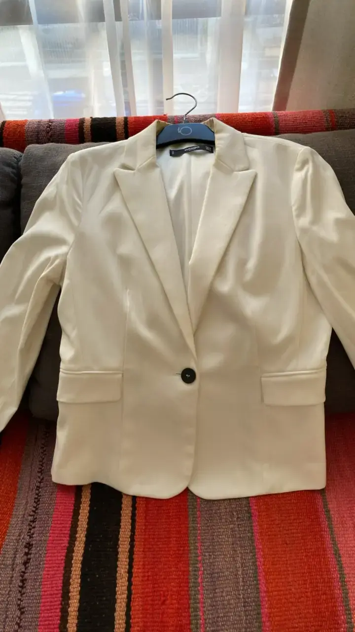 Blazer blanco elegante Mango Basics - 3