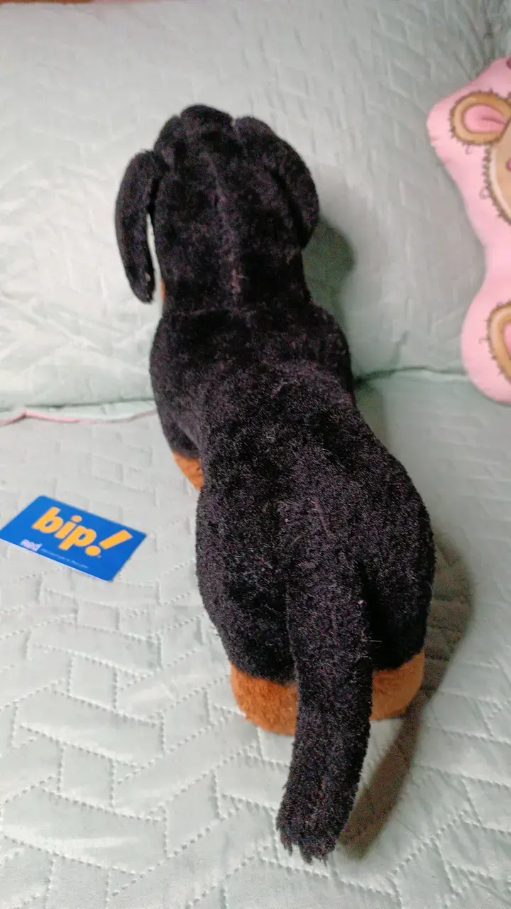 Peluche perro salchicha negro y café - 3