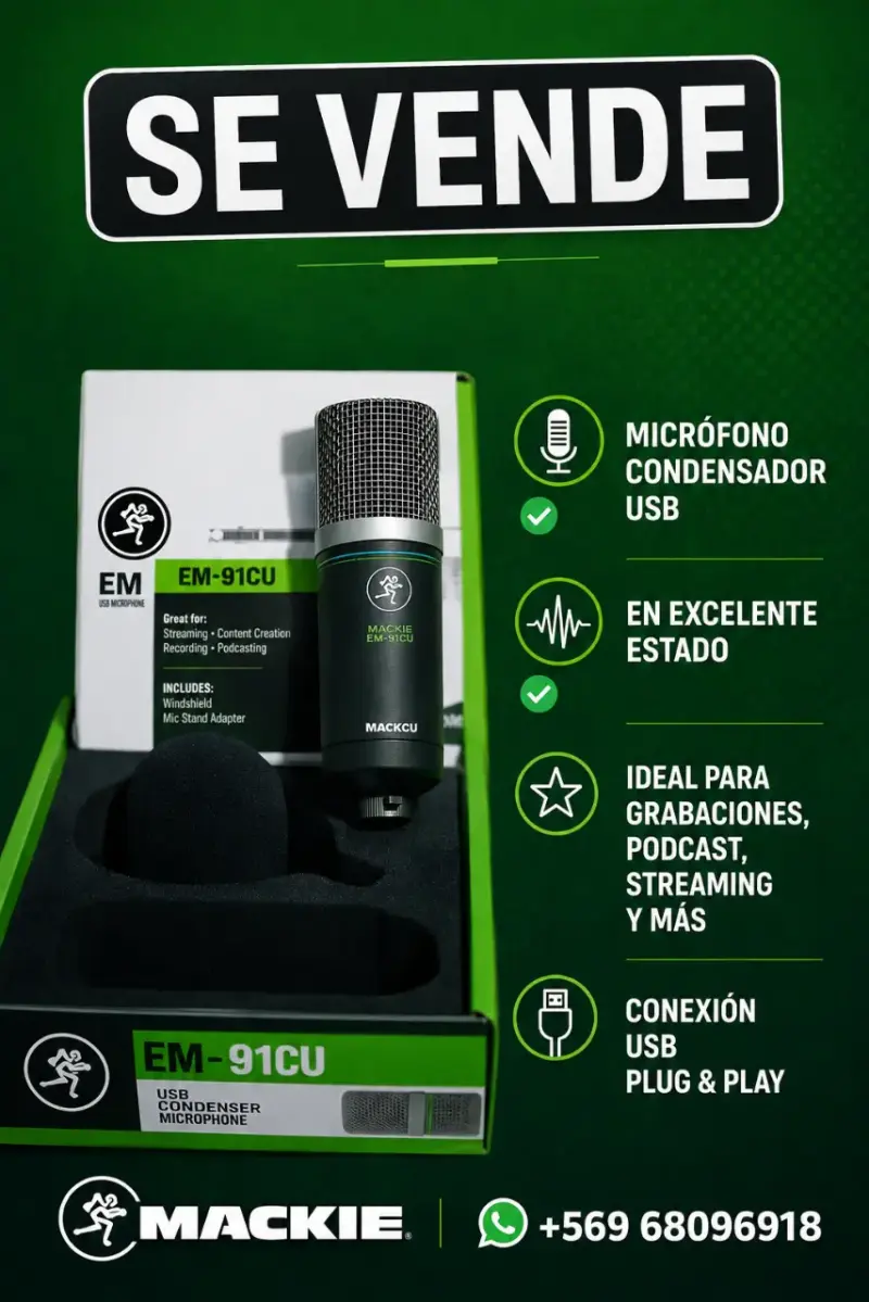 Micrófono condensador USB Mackie EM-91CU en excelente estado
